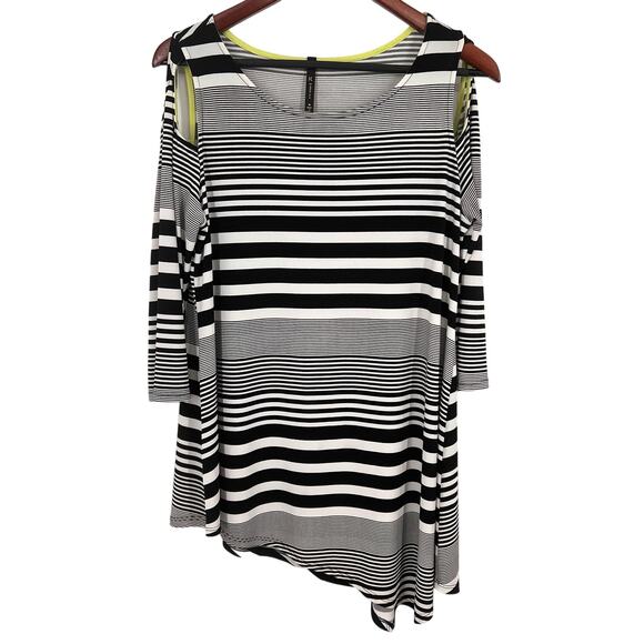I.C. By Connie K Tops - IC by Connie K Sz Medium Stretchy Cold Shoulder Wearable Art to Wear Shirt Top